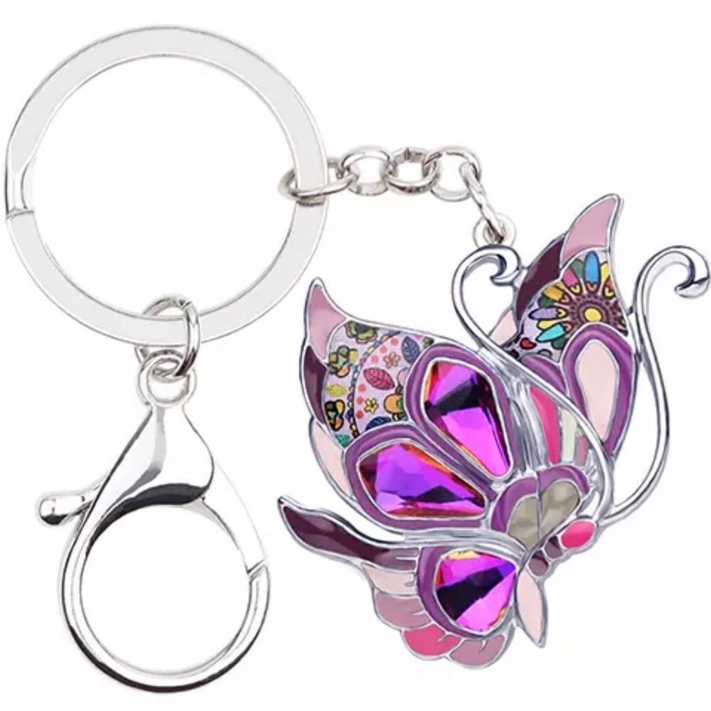 ‎PURPLE BUTTERFLY KEYRING